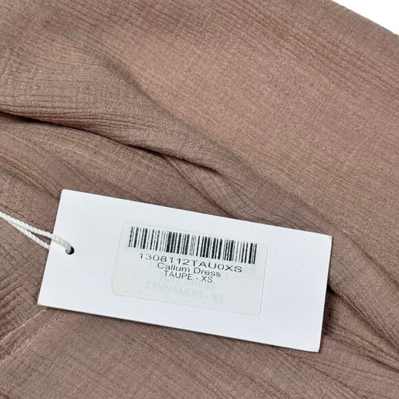 NWT Reformation Callum Maxi Dress Sz.XS Taupe Sheer Gauze Minimalist Boho - Picture 15 of 16